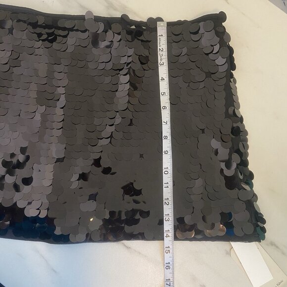 NWT Abercrombie & Fitch Scarlett Sequin Mini Skort Skirt Black Sequined XL Party - Picture 10 of 11